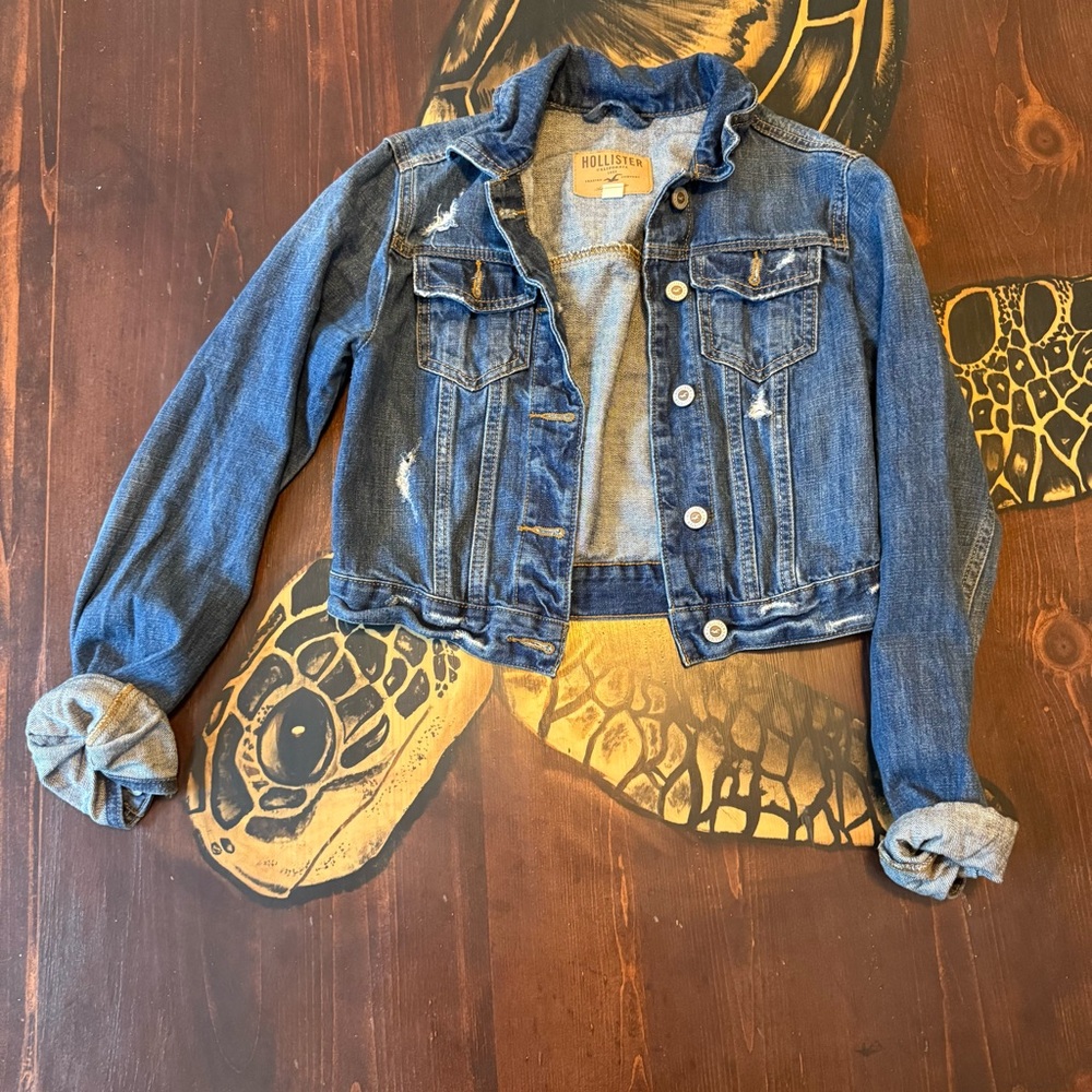 Hollister Distressed Blue Denim Jacket